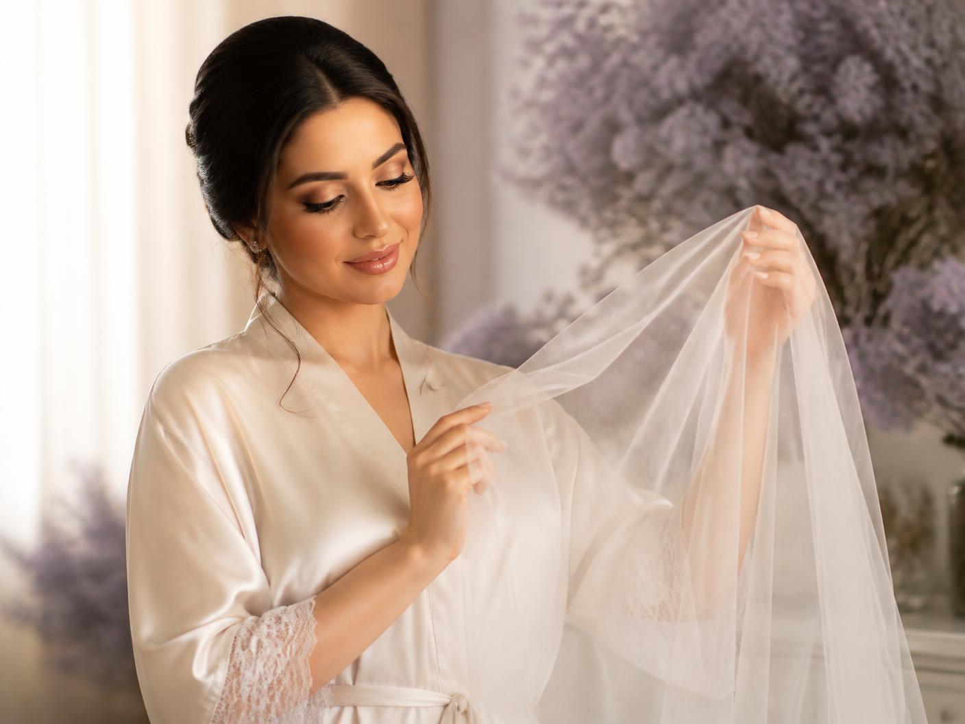 Bride with luminous, well-prepared skin